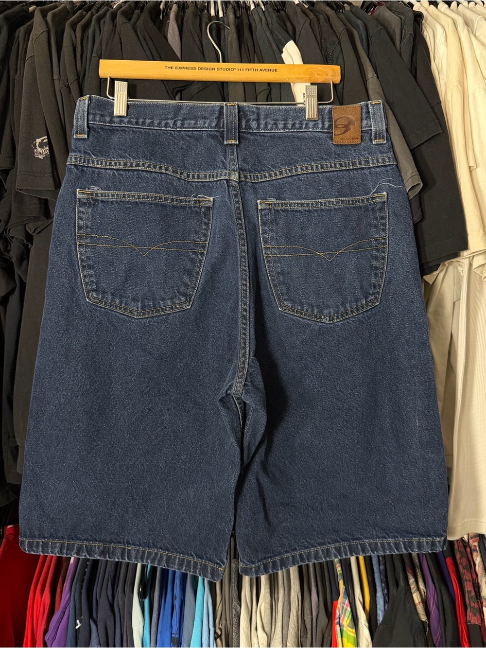 Anchor Blue Baggy Jean Shorts Men’s 34 Medium Wash Blue Y2K Skater Grunge 00s